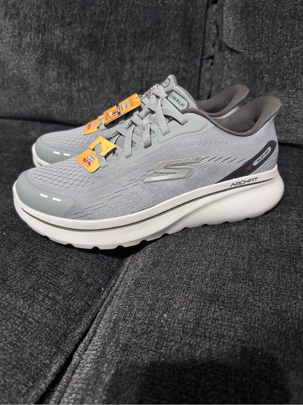 Skechers Arch Fit Light Gray Athletic Walking Shoes